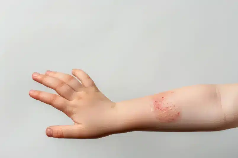 Dermatite atopica arrossamento braccio in bambino