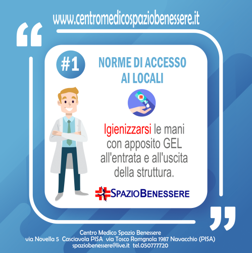 Slide 1 Norme Accesso ai Locali - Igienizzare le mani