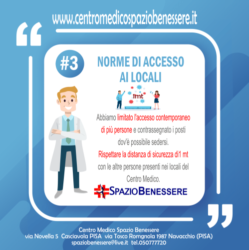 Slide 3 Norme Accesso ai Locali - Mantenere distanza di 1mt