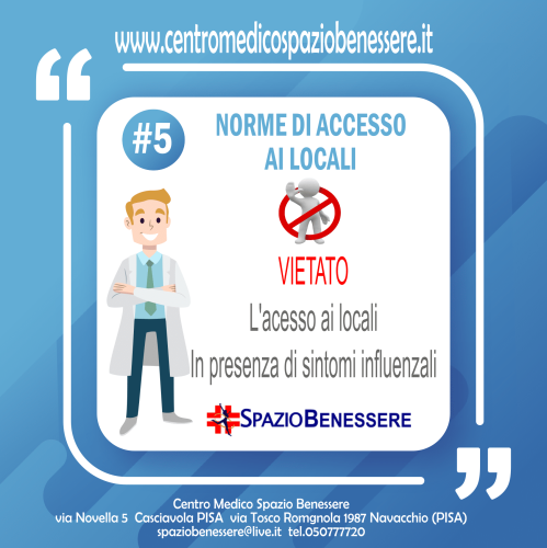 slide5 - norme accesso ai locali in presenza di sintomi influenzali